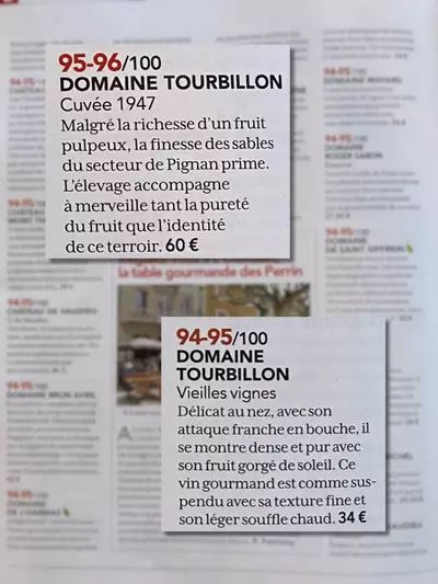 Note la revue du vin de france pour les Châteauneuf du Pape